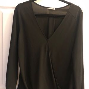 LUSH black blouse top. Crossbody in the front!